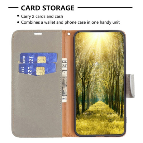 Чехол-книжка Litchi Texture Pure Color на Xiaomi 13 Lite / Civi 2 - серый