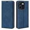 Чехол-книжка в стиле Retro мягкое покрытие Skin Feel деловой дизайн для OPPO Reno15 F 5G — тёмно-синий
