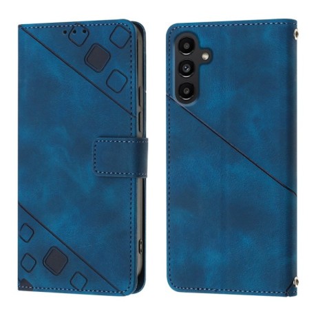 Чехол-книжка Skin-feel Embossed для Samsung Galaxy A05s - синий