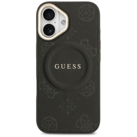 Оригинальный чехол Guess Peony Hot Stamp с MagSafe на iPhone 17 - Black