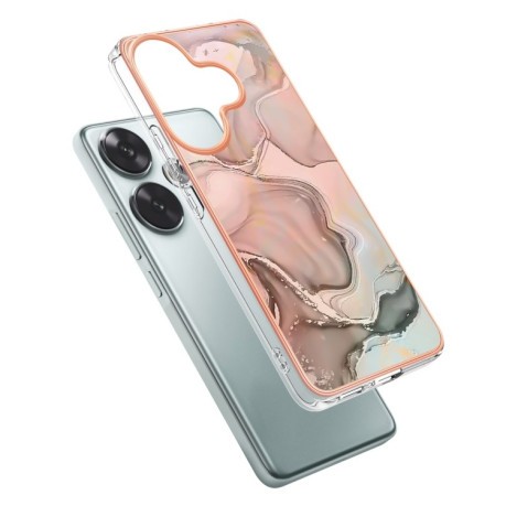 Противоударный чехол Electroplating IMD для Xiaomi Poco F6 5G - розовый