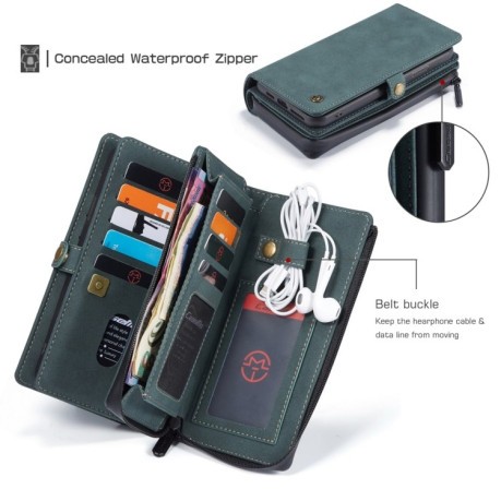 Шкіряний чохол-гаманець CaseMe 018 на iPhone 11 - синій