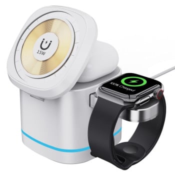 Беспроводная зарядная станция H32 15W 3 in 1 Magnetic Multifunctional Wireless Charger - белый