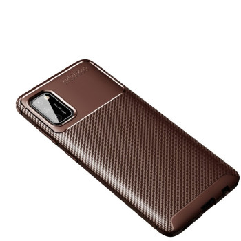 Ударозащитный чехол HMC Carbon Fiber Texture на Samsung Galaxy A32 4G- коричневый