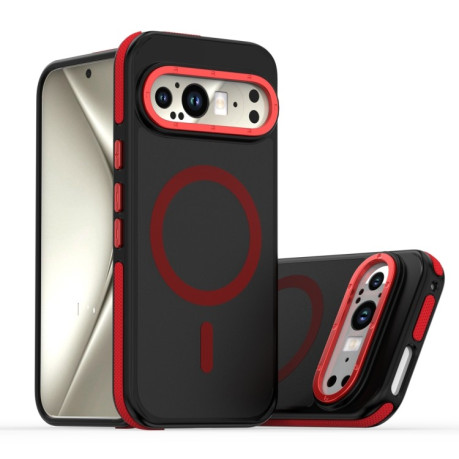 Противоударный чехол Dual-Color Skin Feel Magsafe Magnetic для Google Pixel 9 Pro XL - красный