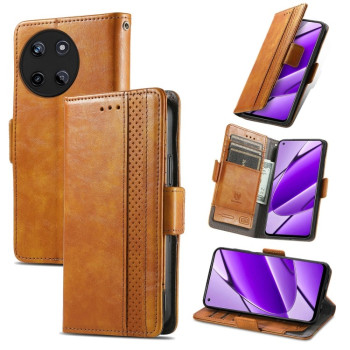 Чехол-книжка CaseNeo Splicing Dual Magnetic Buckle Leather для Realme 11 4G Global - хаки