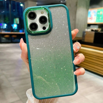 Противоударный чехол Gradient Acrylic для iPhone 15 - зеленый