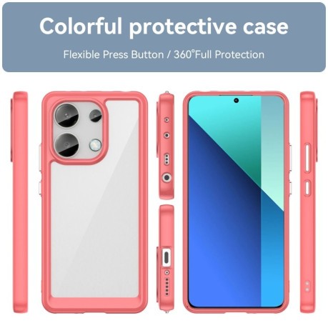 Противоударный чехол Colorful Acrylic Series для Xiaomi Redmi Note 13 4G Global - красный