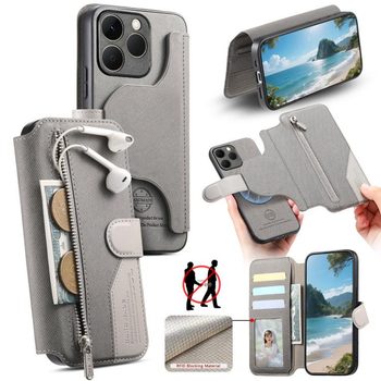 Чохол-книжка Twill Fabric з MagSafe RFID+кишеня на Realme 15T 5G — сірий
