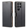 Кожаный чехол-книжка Fierre Shann Genuine leather для Samsung Galaxy S24 Ultra - черный