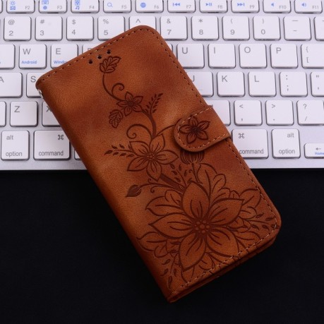 Чохол-книжка Lily Embossed Leather для Realme C65 4G - коричневий