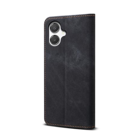 Чохол-книжка з джинсовою тканиною casual на Samsung Galaxy A07 4G - чорний