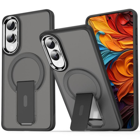 Протиударний чохол Acrylic Hybrid TPU MagSafe Holder для Samsung Galaxy S25 Edge 5G - чорний