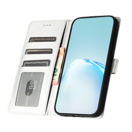 Чехол-книжка Silk Texture Horizontal Flip Leather для OnePlus 13 - серебристый
