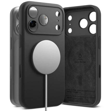 Оригинальный силиконовый чехол Ringke Silicone Magnetic с MagSafe на iPhone 17 Pro - Black