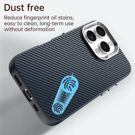 Ударозащитный чехол HMC Carbon Fiber Series IMD на iPhone 16 Pro Max - синий
