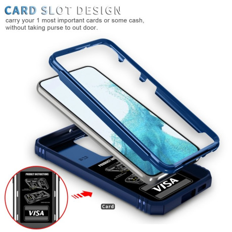 Противоударный чехол Sliding Camera Cover для Samsung Galaxy S23+ 5G - синий