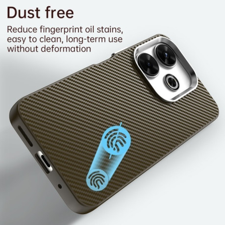 Ударозащитный чехол HMC Carbon Fiber Series IMD на Xiaomi Poco M6 4G - коричневый