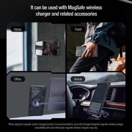 Протиударний чохол NILLKIN Black Rhino Prop MagSafe Magnetic для Samsung Galaxy S25 Ultra 5G - чорний