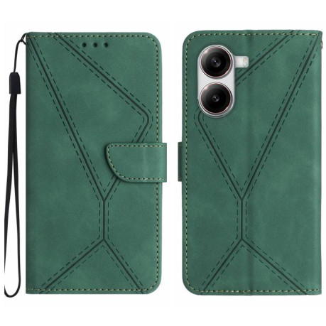 Чохол-книжка Stitching Embossed Leather для Xiaomi Poco X7 Pro - зелений