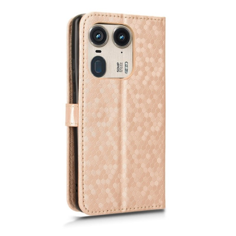 Чехол-книжка Honeycomb Dot для Motorola Edge 50 Ultra - золотой