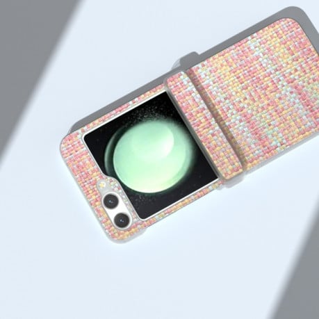 Чехол-книжка Grid Texture для Samsung Galaxy  Flip 6 5G - розовый