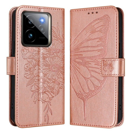 Чехол-книжка Embossed Butterfly для Realme GT7 Pro 5G - золото