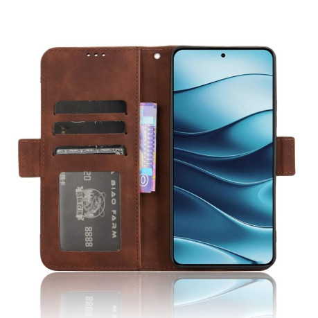 Чохол-книжка Skin Feel Calf на Xiaomi Redmi Note 14 4G Global - коричневий