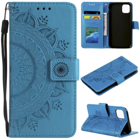 Чехол-книжка Totem Flower для iPhone 14 - синий