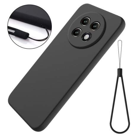 Силіконовий чохол Solid Color Liquid Silicone на Realme 13+ 5G/13 Pro 5G/13 Pro+ - чорний