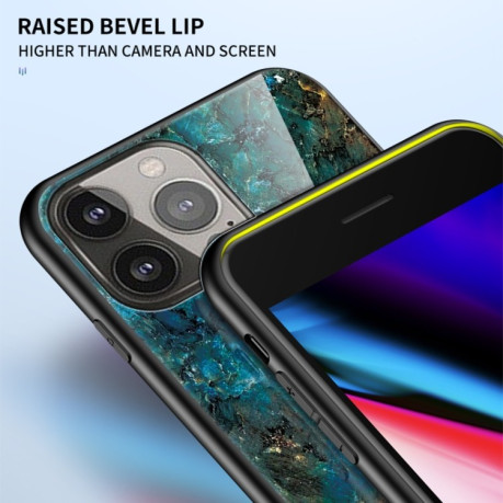 Скляний чохол Marble Pattern для iPhone 13 Pro Max - Emerald