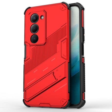 Противоударный чехол Punk Armor с подставкой на Xiaomi Redmi 15 5G / 4G EU 171mm - красный