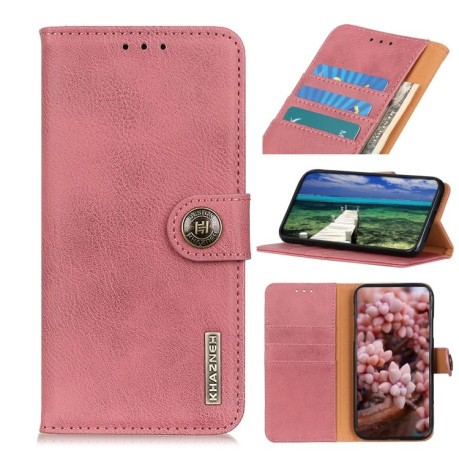 Чехол-книжка KHAZNEH Cowhide Texture на Xiaomi Redmi Note 13 Pro 4G / POCO M6 Pro 4G  - розовый
