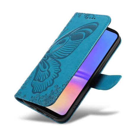 Чехол-книжка Swallowtail Butterfly Embossed Leather на Samsung Galaxy A07 5G - синий