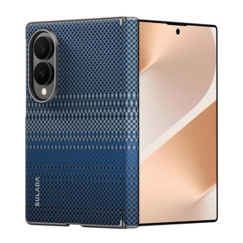 Магнітний чохол Sulada з кевларовою текстурою на Samsung Galaxy Fold8 5G — синій