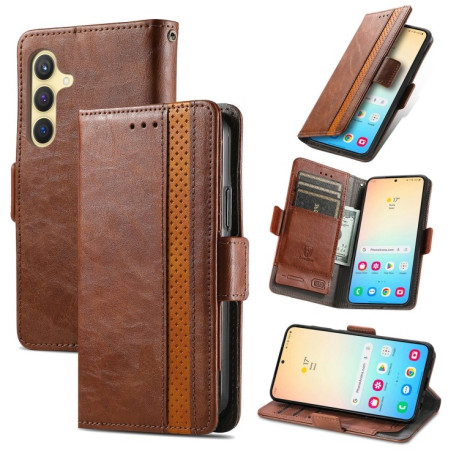 Чохол-книжка Dual-side Magnetic Buckle для Samsung Galaxy S25+ 5G - коричневий