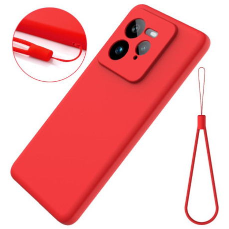 Силиконовый чехол Solid Color Liquid Silicone на Realme GT 7 Pro - красный