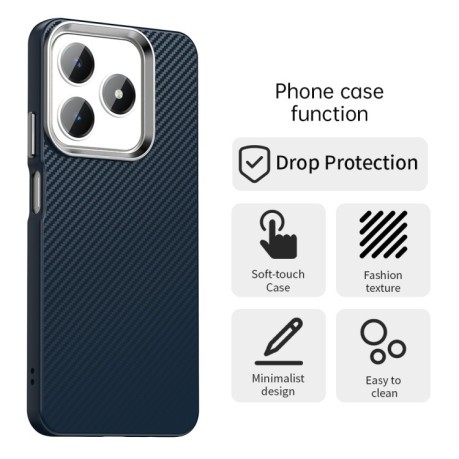 Ударозахисний чохол HMC Carbon Fiber Series IMD на Realme C61/C63/Note 60/Note 60x - синій