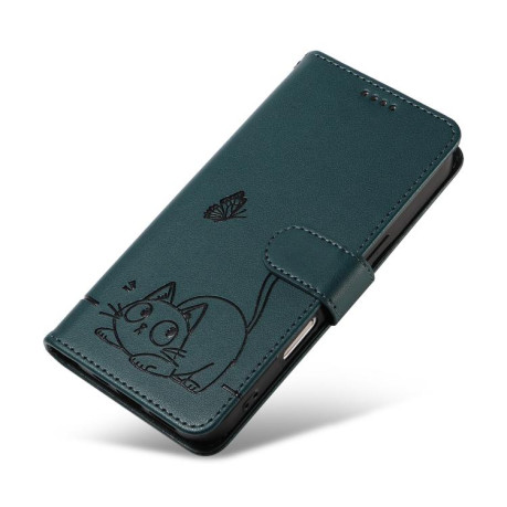 Чехол-книжка Happy Cat Pattern для Xiaomi Redmi A5 4G - зеленый