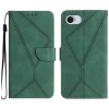 Чехол-книжка Stitching Embossed Leather для iPhone 17e/16e - зеленый