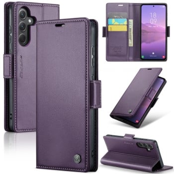 Чехол-книжка CaseMe 023 Butterfly Buckle Litchi Texture RFID Anti-theft Leather для Samsung Galaxy A35 5G - фиолетовый