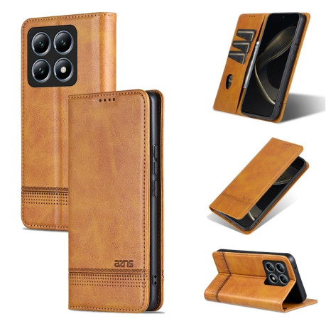 Чохол-книжка AZNS Magnetic Calf на Xiaomi 14T Pro - коричневий