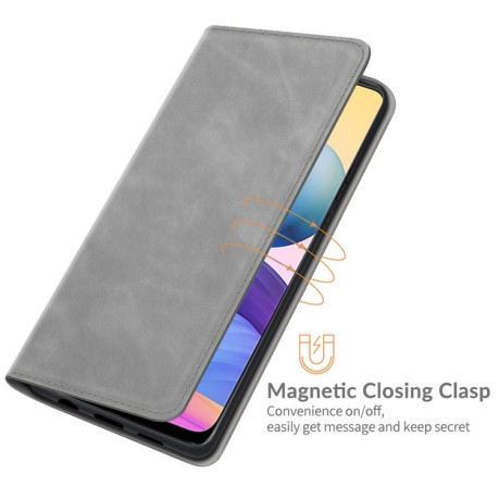 Чехол-книжка Retro Skin Feel Business Magnetic на Xiaomi Poco M3 Pro/Redmi Note 10 5G/10T/11 SE - серый