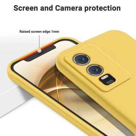 Силіконовий чохол Solid Color Liquid Silicone на Vivo Y76 5G/Y76s - жовтий