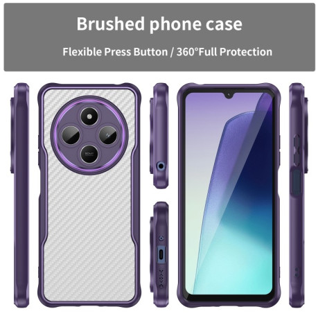 Ударозахисний чохол Carbon Fiber Texture Translucent на Xiaomi Redmi 14C 4G/Poco C75/Redmi A4 5G - фіолетовий