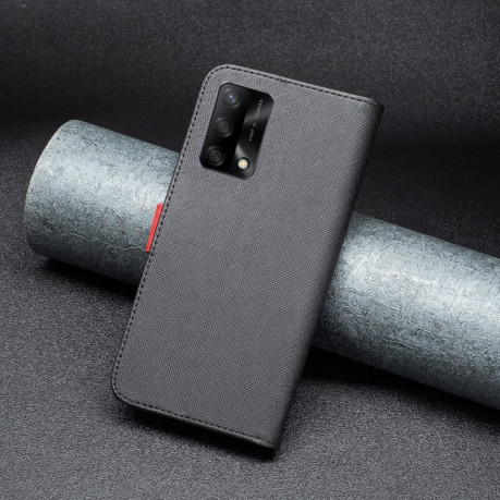 Чохол-книжка BF13 Color Matching Cross для OPPO A74 4G - чорний