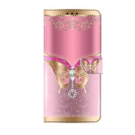 Чохол-книжка Crystal 3D Shockproof Protective Leather для iPhone 15 Pro - Pink Bottom Butterfly