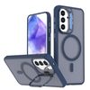 Чехол Bright Color Frosted Skin-feel Camera Bracket с MagSafe и подставкой у камеры для Samsung Galaxy A36/A56/A37 5G — синий