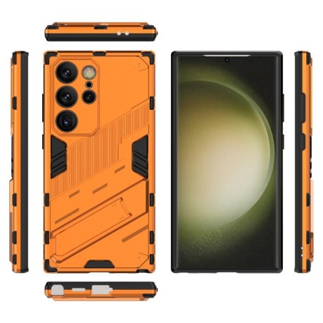 Противоударный чехол Punk Armor для Samsung Galaxy S24 Ultra 5G - оранжевый