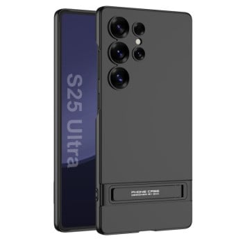 Противоударный чехол GKK Triumph Ultra-Thin Plain Leather для Samsung Galaxy S25 Ultra 5G - черный